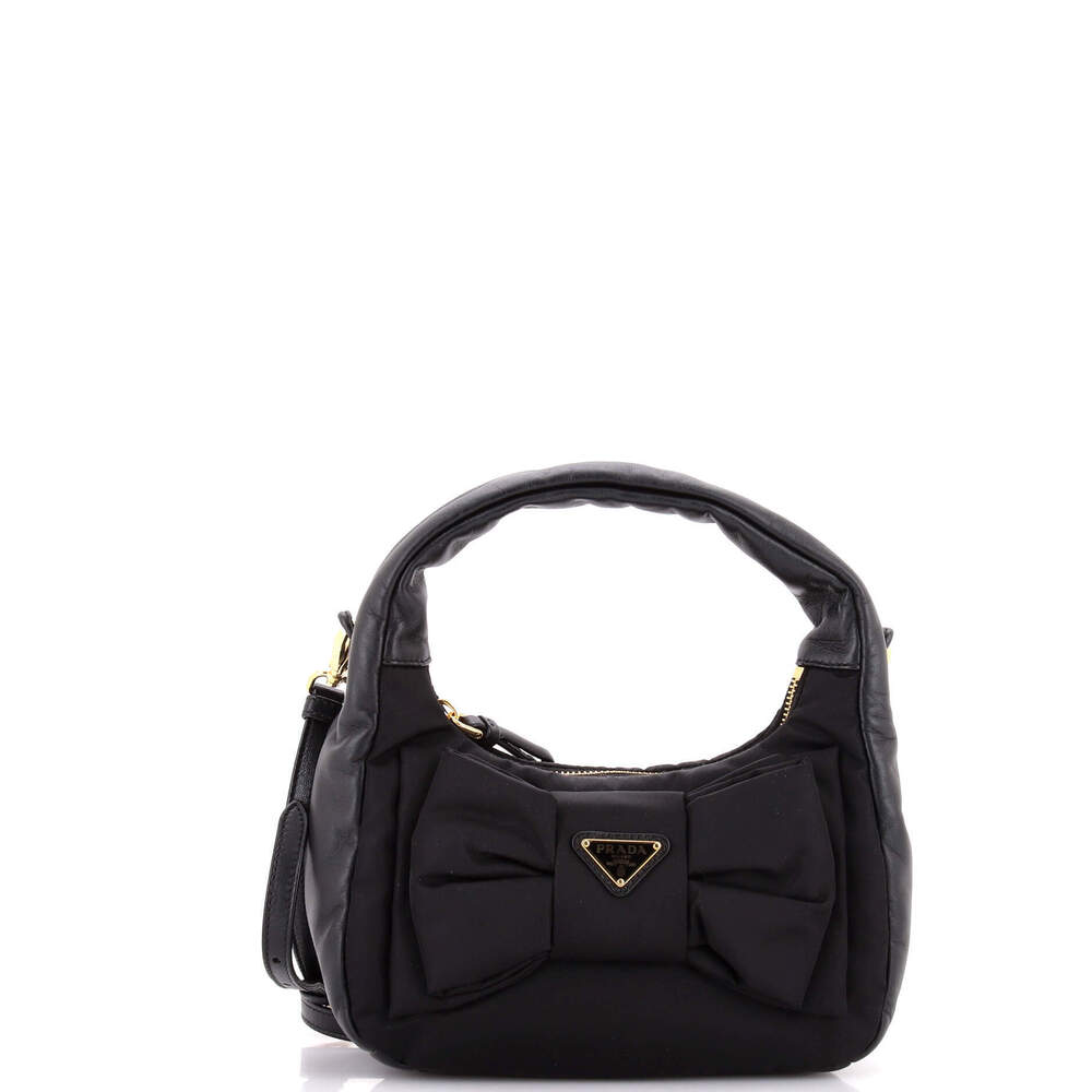 Prada Mini Padded Bow Hobo Re-Nylon